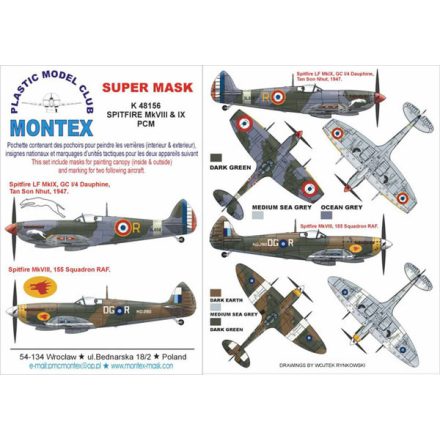 Montex Spitfire MK VIII & IX (HASEGAWA) maszkoló