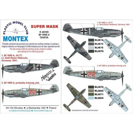 Montex Bf 109E-4 (Tamiya) maszkoló