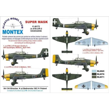 Montex Ju 87B (Hasegawa) maszkoló