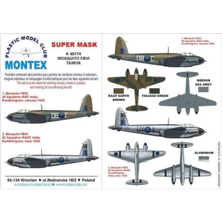 Montex DH 98 MOSQUITO VI (TAMIYA) maszkoló