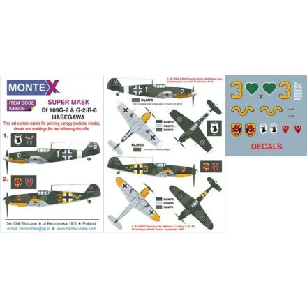 Montex Bf 109G-2 & G-2/R-6 (Hasegawa) maszkoló