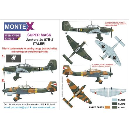 Montex Ju 87B-2 (ITALERI) maszkoló