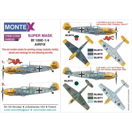 Montex Bf 109E-1/4 (AIRFIX) maszkoló