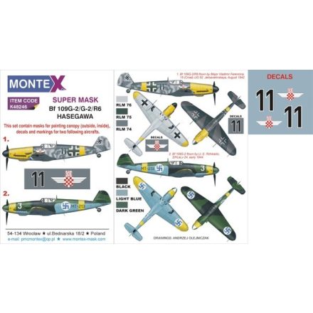 Montex Bf 109G-2 (Hasegawa) maszkoló