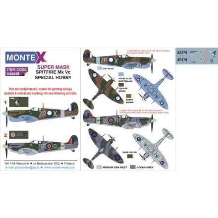 Montex Spitfire Mk.Vc (SPECIAL HOBBY) maszkoló