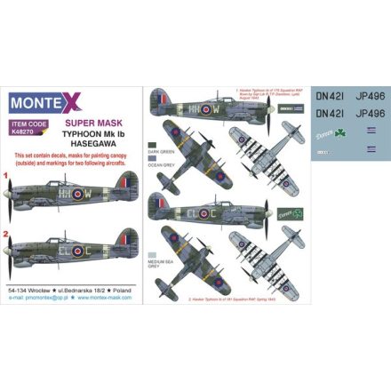 Montex Typhoon Mk.Ib car door (Hasegawa) maszkoló