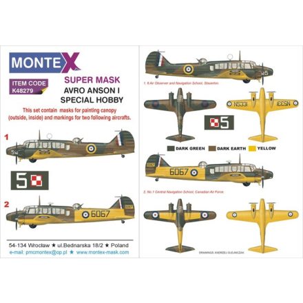 Montex AVRO ANSON I (Special Hobby) maszkoló