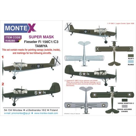 Montex Fi 156C STORCH (Tamiya) maszkoló