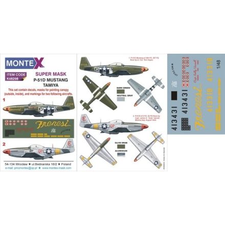 Montex P-51D Mustang (Tamiya) maszkoló