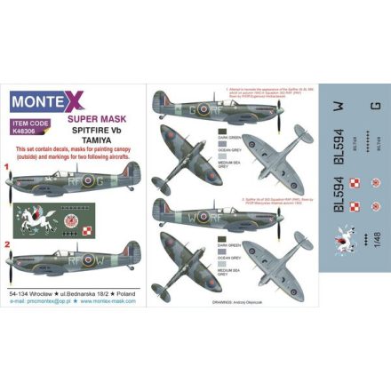 Montex Spitfire VB (Tamiya) maszkoló