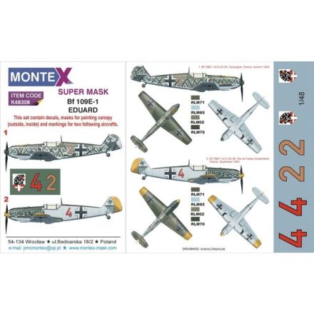 Montex Bf 109E-1 (EDUARD) maszkoló