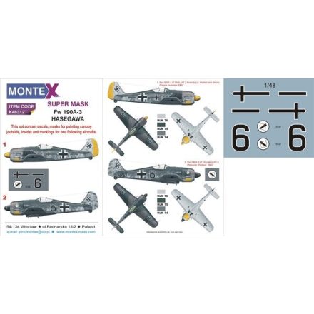 Montex Fw 190A-3 (HASEGAWA) maszkoló