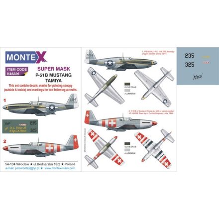 Montex P-51B MUSTANG (Tamiya) maszkoló