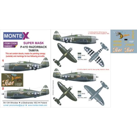 Montex P-47D Razorback (TAMIYA) maszkoló