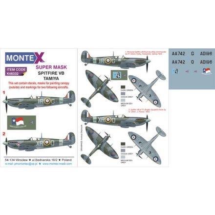 Montex Spitfire VB (Tamiya) maszkoló