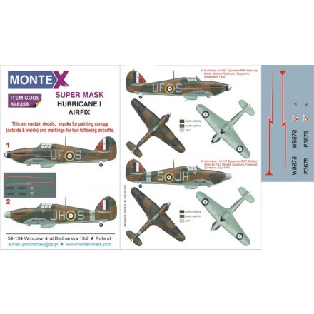 Montex HURRICANE I (AIRFIX) maszkoló