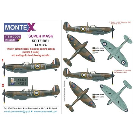 Montex Spitfire Mk.I (TAMIYA) maszkoló