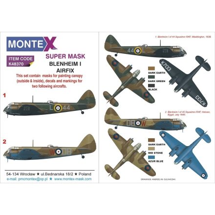 Montex Blenheim Mk.I (FINLAND) (AIRFIX) maszkoló