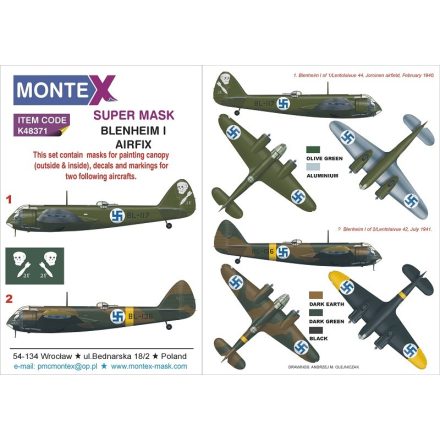 Montex Blenheim Mk. I (FINLAND) (AIRFIX) maszkoló