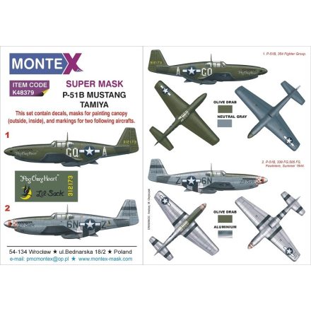 Montex P-51B MUSTANG (Tamiya) maszkoló