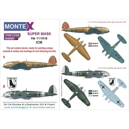 Montex He 111H-6 (ICM) maszkoló