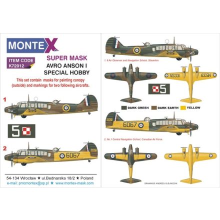 Montex AVRO ANSON I (SPECIAL HOBBY) maszkoló