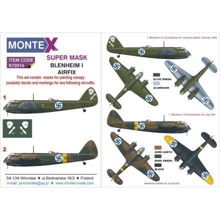 Montex BLENHEIM I (FINLAND) (AIRFIX) maszkoló