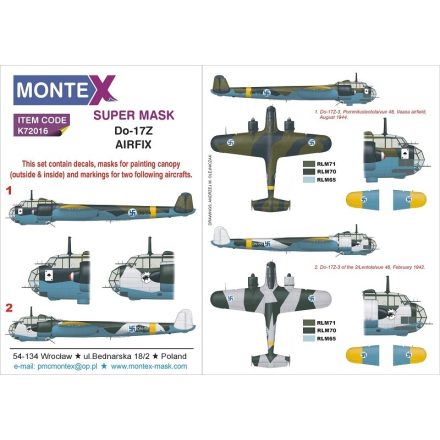 Montex Do-17Z (AIRFIX) maszkoló