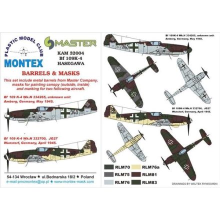 Montex Bf 109 K-4 (Hasegawa) maszkoló