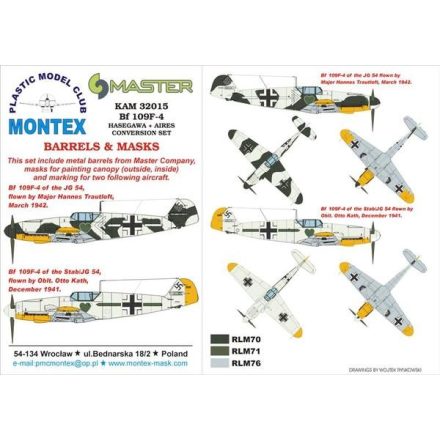 Montex Bf 109F-4 (Hasegawa , AIRES) maszkoló
