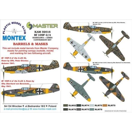 Montex Bf 109F-4 (Hasegawa , AIRES) maszkoló