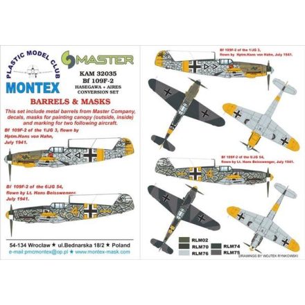 Montex Bf 109F-2 (Hasegawa , AIRES) maszkoló