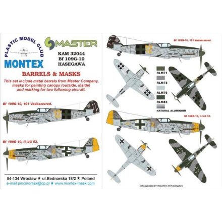 Montex Bf 109G-10 (HASEGAWA) maszkoló