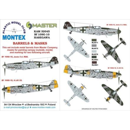 Montex Bf 109G-10 (HASEGAWA) maszkoló