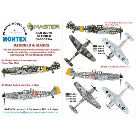 Montex Bf 109G-6 (HASEGAWA) maszkoló