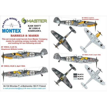 Montex Bf 109G-6 (HASEGAWA) maszkoló