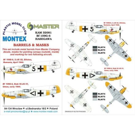 Montex Bf 109G-6 (HASEGAWA) maszkoló