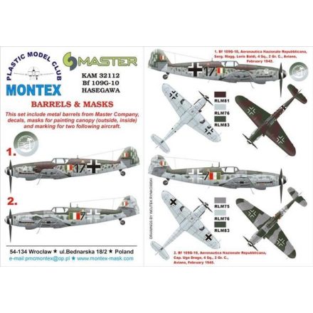 Montex Bf 109G10 (HASEGAWA) maszkoló