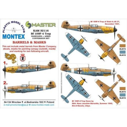 Montex Bf 109F4 Trop (Hasegawa , AIRES) maszkoló