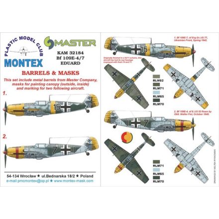 Montex Bf 109E-4/7 (Eduard) maszkoló