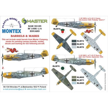 Montex Bf 109E-1/4 (Eduard) maszkoló