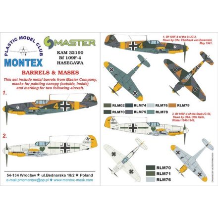 Montex Bf 109F-4 (HASEGAWA) maszkoló