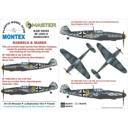 Montex Bf 109 G-6 (Hasegawa) maszkoló