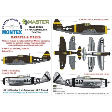 Montex P-47D Razorback (TAMIYA) maszkoló