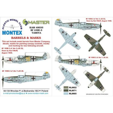 Montex Bf 109E-3 (Tamiya) maszkoló