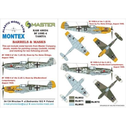 Montex Bf 109E-4 (Tamiya) maszkoló