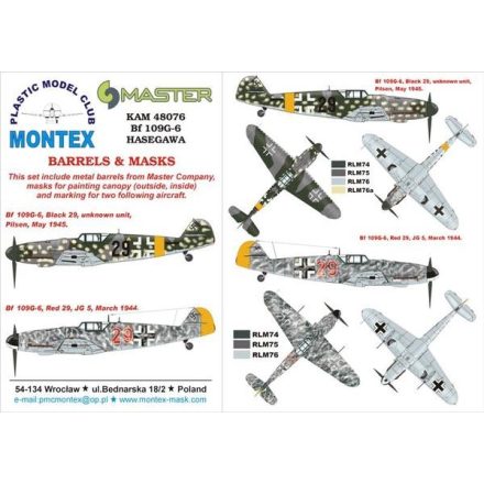 Montex Bf 109G-6 (Hasegawa) maszkoló