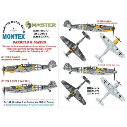 Montex Bf 109G-6 (Hasegawa) maszkoló