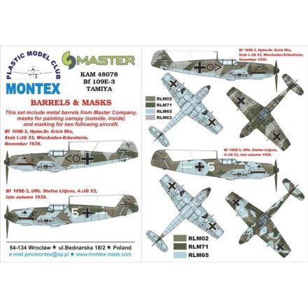 Montex Bf 109E-3 (Tamiya) maszkoló