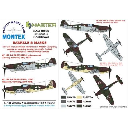 Montex Bf 109K-4 (Hasegawa) maszkoló